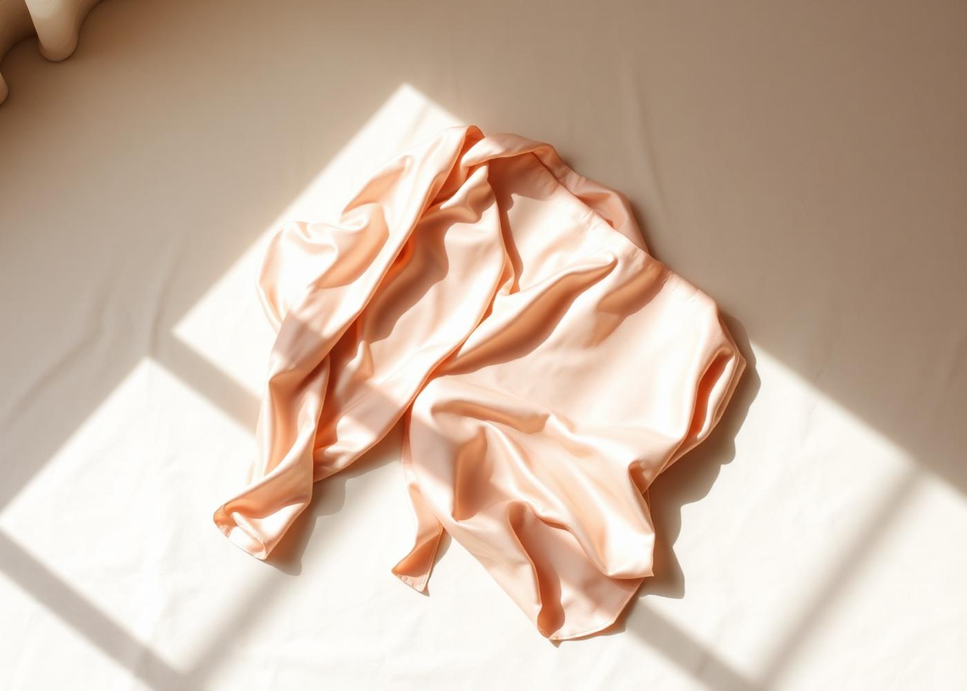 Pale blush silk garment in soft light